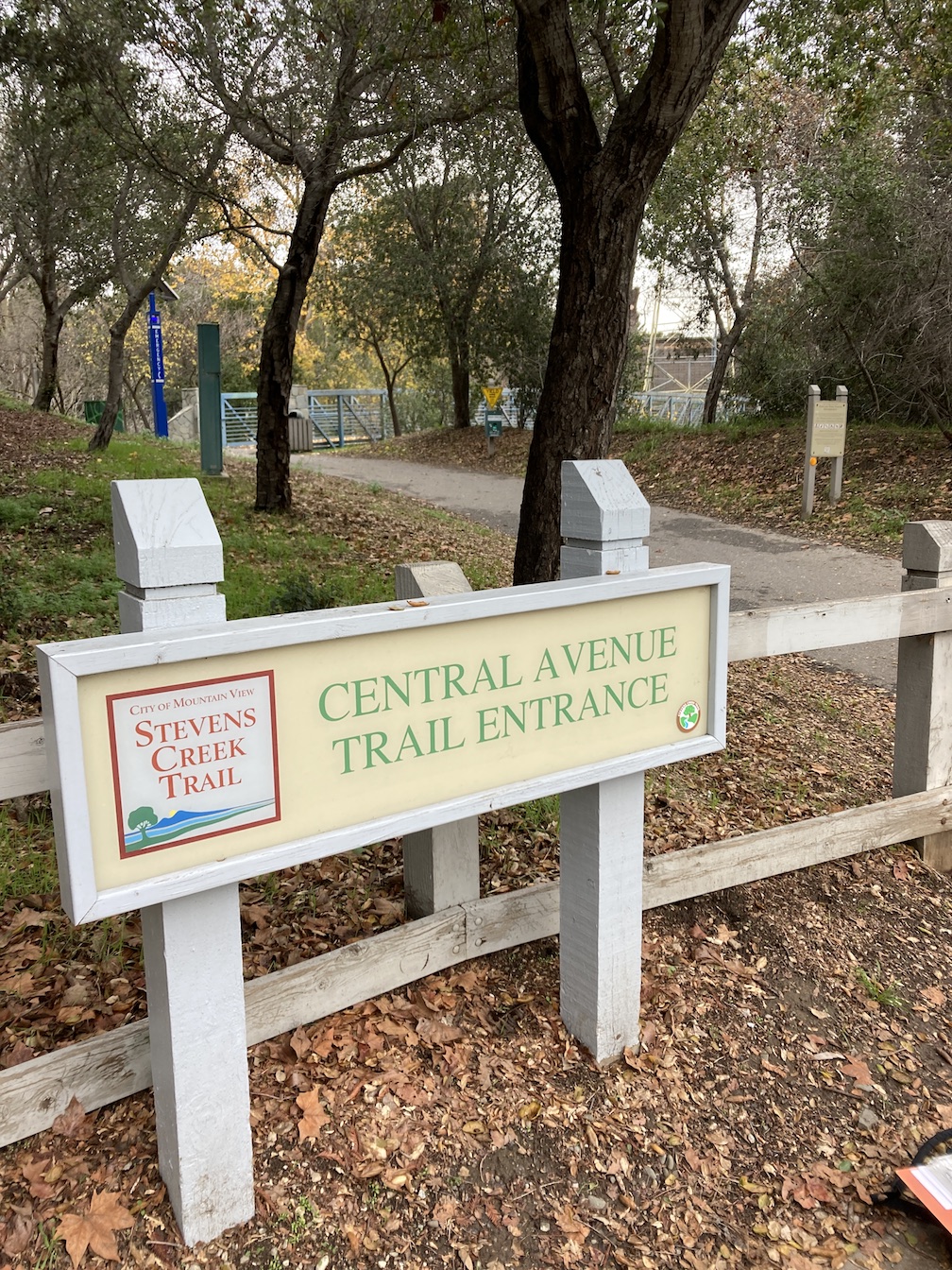 New trail medallion on the Central Avenue trail entrance sign